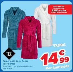 Kamerjas in coral fleece voor dames