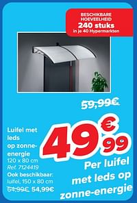 Luifel met leds op zonneenergie-Huismerk - Carrefour 