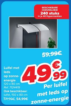 Luifel met leds op zonneenergie