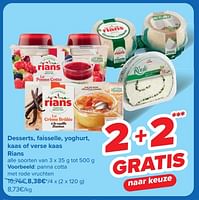 Promoties Panna cotta met rode vruchten - Rians - Geldig van 18/09/2024 tot 30/09/2024 bij Carrefour