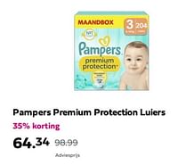 Promoties Pampers premium protection luiers - Pampers - Geldig van 19/09/2024 tot 22/09/2024 bij Plein