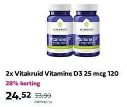 Vitakruid vitamine d3 25 mcg