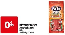 Bâtons fraises acidulés fini