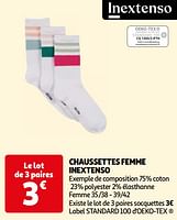 Promoties Chaussettes femme inextenso - Inextenso - Geldig van 17/09/2024 tot 23/09/2024 bij Auchan