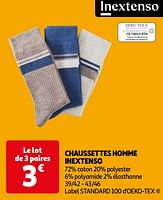 Promoties Chaussettes homme inextenso - Inextenso - Geldig van 17/09/2024 tot 23/09/2024 bij Auchan