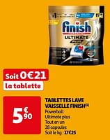 Promoties Tablettes lave vaisselle finish - Finish - Geldig van 17/09/2024 tot 23/09/2024 bij Auchan