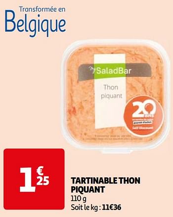 Promoties Tartinable thon piquant - Huismerk - Auchan - Geldig van 17/09/2024 tot 23/09/2024 bij Auchan