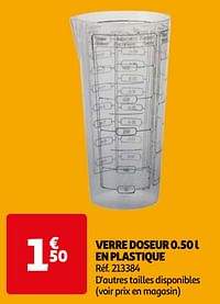 Verre doseur 0.50 l en plastique-Huismerk - Auchan