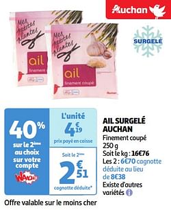 Ail surgelé auchan