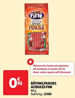 Bâtons fraises acidulés fini