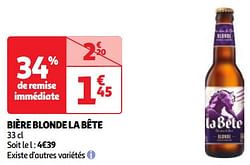 Bière blonde la bête