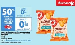 Cacahuètes grillées non salées auchan