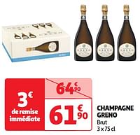 Promoties Champagne greno brut - Champagne - Geldig van 17/09/2024 tot 23/09/2024 bij Auchan