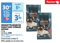 Croquettes riches en poulet chat stérilisé auchan-Huismerk - Auchan