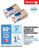 Promoties Feuilleté vanille caramel au beurre salé surgelé auchan - Huismerk - Auchan - Geldig van 17/09/2024 tot 23/09/2024 bij Auchan