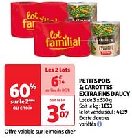 Promoties Petits pois + carottes extra fins d`aucy - D'Aucy - Geldig van 17/09/2024 tot 23/09/2024 bij Auchan