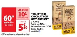 Tablettes de chocolat noir nestlé dessert