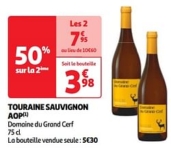 Touraine sauvignon aop domaine du grand cerf