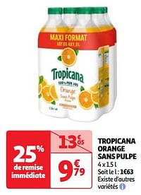 Tropicana orange sans pulpe-Tropicana