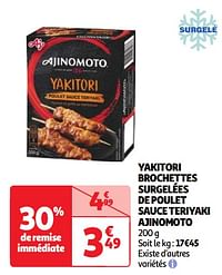 Yakitori brochettes surgelées de poulet sauce teriyaki ajinomoto-Ajinomoto 