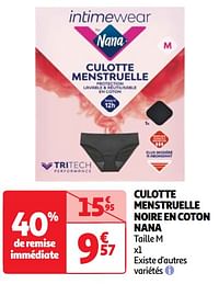 Culotte menstruelle noire en coton nana-Nana