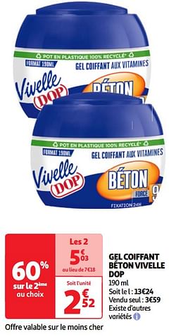 Gel coiffant béton vivelle dop