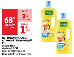 Nettoyant ménager citron d`été mr propre