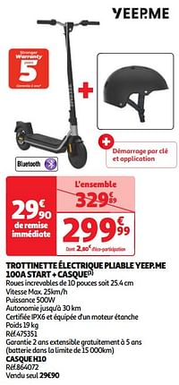 Trottinette électrique pliable yeep.me 100a start + casque-Yeepme