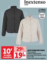 Promoties Veste femme inextenso - Inextenso - Geldig van 17/09/2024 tot 23/09/2024 bij Auchan