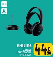 Promotions Philips casque shc5200-10 - Philips - Valide de 17/09/2024 à 30/09/2024 chez Cora