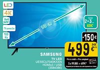 Promotions Samsung tv led ue55cu7040kxxn - Samsung - Valide de 17/09/2024 à 30/09/2024 chez Cora