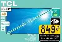 Promotions Tcl tv qled 65c744 - TCL - Valide de 17/09/2024 à 30/09/2024 chez Cora