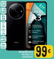 Promotions Xiaomi smartphone redmi a3 - Xiaomi - Valide de 17/09/2024 à 30/09/2024 chez Cora