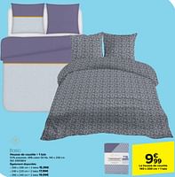 Promotions Housse de couette + 1 taie - Tex - Valide de 18/09/2024 à 30/09/2024 chez Carrefour