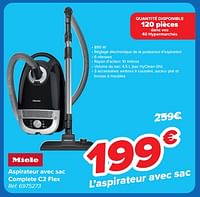 Promotions Miele aspirateur avec sac complete c2 flex - Miele - Valide de 18/09/2024 à 30/09/2024 chez Carrefour