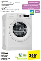 Promotions Whirlpool lave-linge ffb9458wvbe - Whirlpool - Valide de 18/09/2024 à 30/09/2024 chez Carrefour