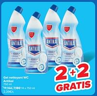 Promotions Gel nettoyant wc antikal - Antikal - Valide de 18/09/2024 à 30/09/2024 chez Carrefour