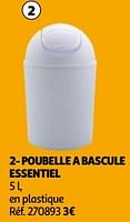 Promotions Poubelle a bascule essentiel - Essentiel - Valide de 17/09/2024 à 23/09/2024 chez Auchan Ronq