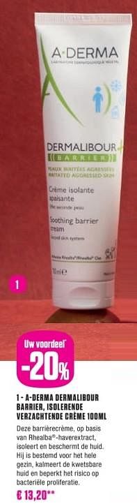 A-derma dermalibour barrier, isolerende verzachtende crème-A-DERMA