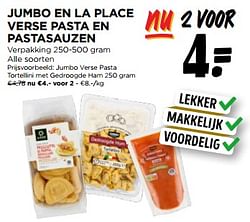 Jumbo verse pasta tortellini met gedroogde ham