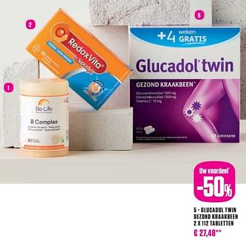 Promoties Glucadol twin gezond kraakbeen 2 x 112 tabletten - Glucadol - Geldig van 27/08/2024 tot 31/10/2024 bij Medi-Market