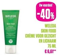 Promoties Weleda skin food crème vooe gezicht en lichaam - Weleda - Geldig van 27/08/2024 tot 31/10/2024 bij Medi-Market