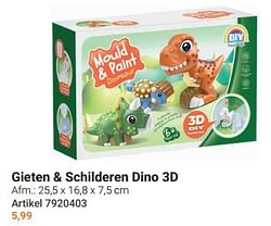 Gieten + schilderen dino 3d