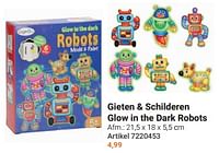 Gieten + schilderen glow in the dark robots-Huismerk - Lobbes