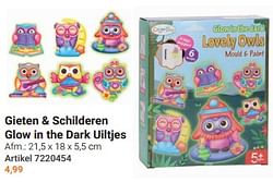 Gieten + schilderen glow in the dark uiltjes