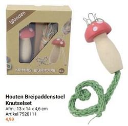 Houten breipaddenstoel knutselset