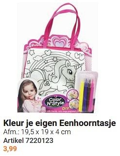 Kleur je eigen eenhoorntasje