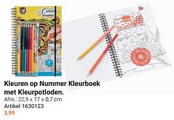 Kleuren op nummer kleurboek met kleurpotloden