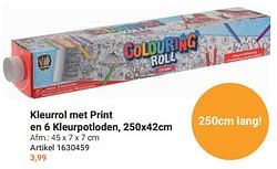 Kleurrol met print en 6 kleurpotloden