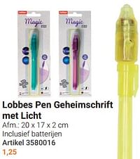 Lobbes pen geheimschrift met licht-Huismerk - Lobbes